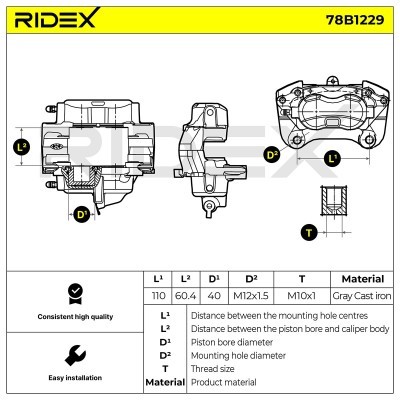 Zacisk Hamulcowy RIDEX 78B1229 78B1229 - foto 7