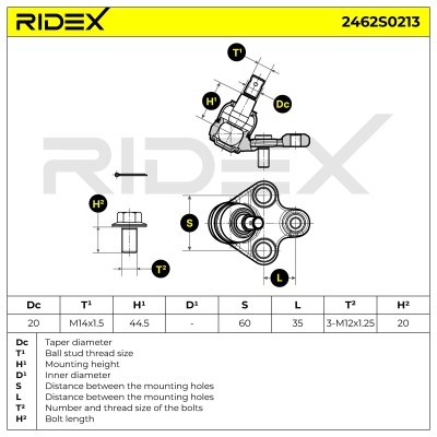Sworzeń wahacza RIDEX 2462S0213 2462S0213 - foto 6