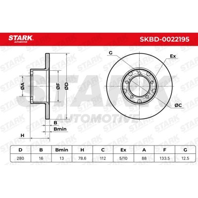 Tarcza hamulcowa Stark SKBD-0022195 SKBD-0022195 - foto 6