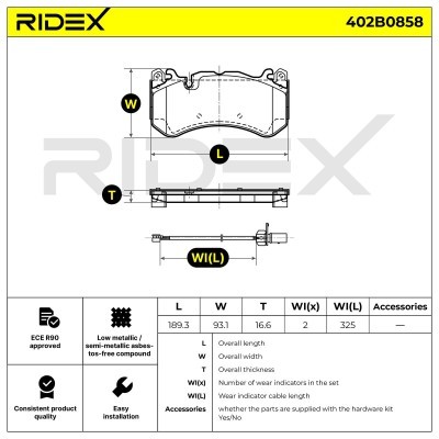 Klocki hamulcowe RIDEX 402B0858 402B0858 - foto 8