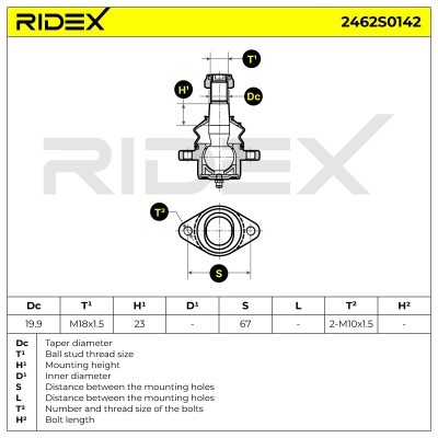 Sworzeń wahacza RIDEX 2462S0142 2462S0142 - foto 6
