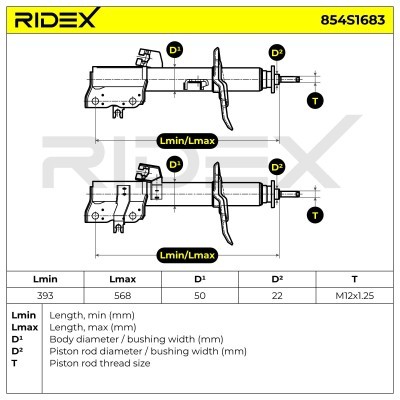 Amortyzator RIDEX 854S1683 854S1683 - foto 8