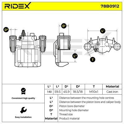 Zacisk Hamulcowy RIDEX 78B0912 78B0912 - foto 5