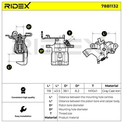 Zacisk Hamulcowy RIDEX 78B1132 78B1132 - foto 6