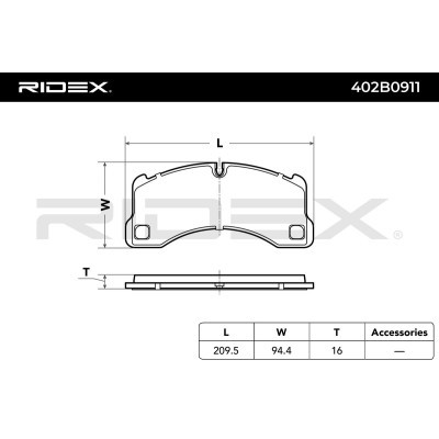 Klocki hamulcowe RIDEX 402B0911 402B0911 - foto 6