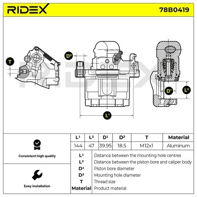 Zacisk Hamulcowy RIDEX 78B0419 78B0419 - foto 2