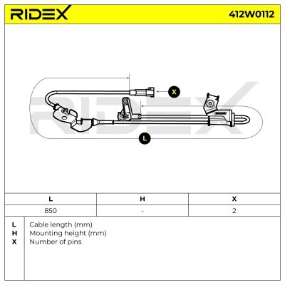 Czujnik ABS RIDEX 412W0112 412W0112 - foto 3