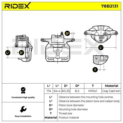 Zacisk Hamulcowy RIDEX 78B2131 78B2131 - foto 6