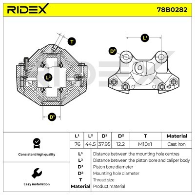 Zacisk Hamulcowy RIDEX 78B0282 78B0282 - foto 2