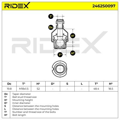 Sworzeń wahacza RIDEX 2462S0097 2462S0097 - foto 7