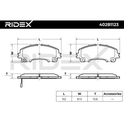 Klocki hamulcowe RIDEX 402B1123 402B1123 - foto 6