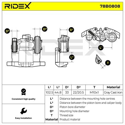 Zacisk Hamulcowy RIDEX 78B0808 78B0808 - foto 5