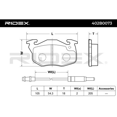 Klocki hamulcowe RIDEX 402B0073 402B0073 - foto 3