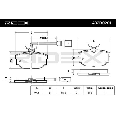 Klocki hamulcowe RIDEX 402B0201 402B0201 - foto 3