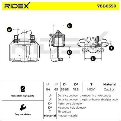 Zacisk Hamulcowy RIDEX 78B0350 78B0350 - foto 5