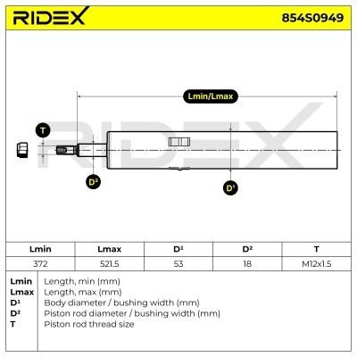 Amortyzator RIDEX 854S0949 854S0949 - foto 7