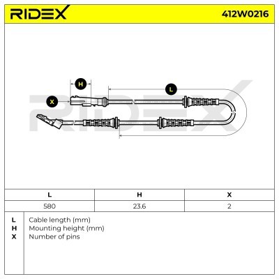 Czujnik ABS RIDEX 412W0216 412W0216 - foto 6