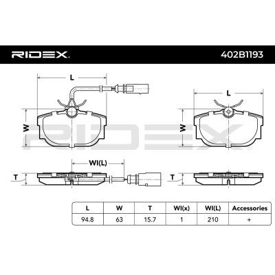 Klocki hamulcowe RIDEX 402B1193 402B1193 - foto 6