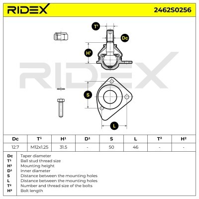 Sworzeń wahacza RIDEX 2462S0256 2462S0256 - foto 10