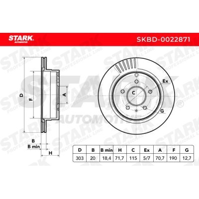 Tarcza hamulcowa Stark SKBD-0022871 SKBD-0022871 - foto 3