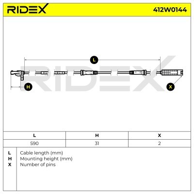 Czujnik ABS RIDEX 412W0144 412W0144 - foto 4