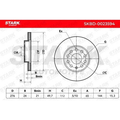 Tarcza hamulcowa Stark SKBD-0023594 SKBD-0023594 - foto 5