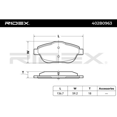 Klocki hamulcowe RIDEX 402B0963 402B0963 - foto 8