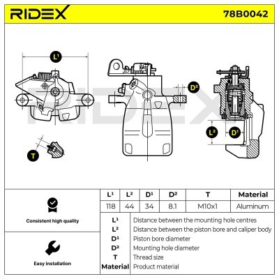 Zacisk Hamulcowy RIDEX 78B0042 78B0042 - foto 5