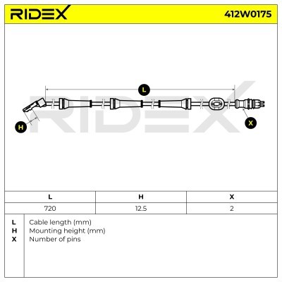 Czujnik ABS RIDEX 412W0175 412W0175 - foto 7