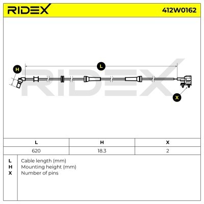 Czujnik ABS RIDEX 412W0162 412W0162 - foto 4
