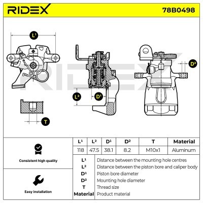 Zacisk Hamulcowy RIDEX 78B0498 78B0498 - foto 7