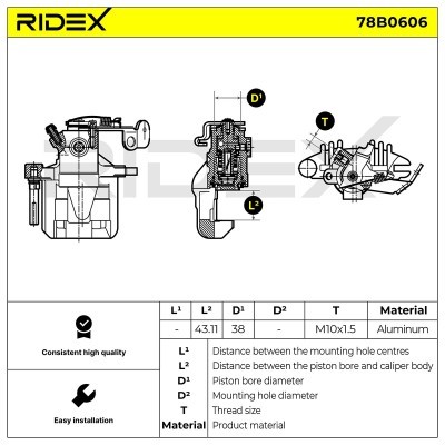 Zacisk Hamulcowy RIDEX 78B0606 78B0606 - foto 7
