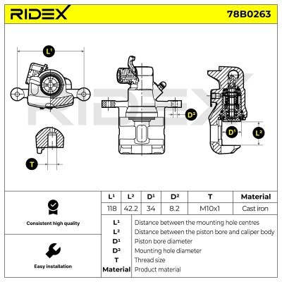 Zacisk Hamulcowy RIDEX 78B0263 78B0263 - foto 5