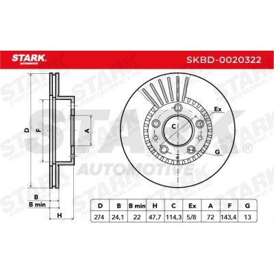 Tarcza hamulcowa Stark SKBD-0020322 SKBD-0020322 - foto 5
