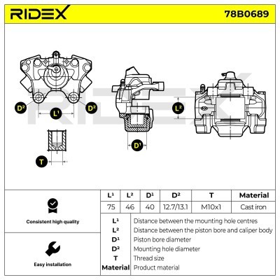 Zacisk Hamulcowy RIDEX 78B0689 78B0689 - foto 5