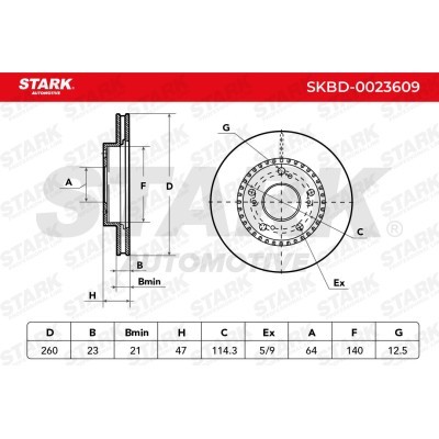 Tarcza hamulcowa Stark SKBD-0023609 SKBD-0023609 - foto 6