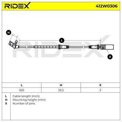Czujnik ABS RIDEX 412W0306 412W0306 - foto 6
