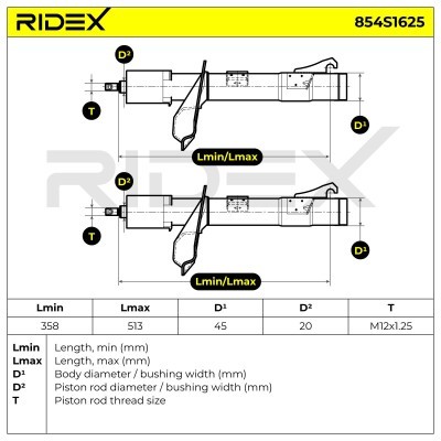Amortyzator RIDEX 854S1625 854S1625 - foto 5