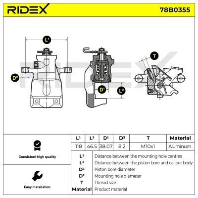 Zacisk Hamulcowy RIDEX 78B0355 78B0355 - foto 4