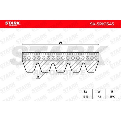 Pasek Klinowy Wielorowkowy Stark SK-5PK1545 SK-5PK1545 - foto 3
