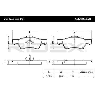 Klocki hamulcowe RIDEX 402B0338 402B0338 - foto 3