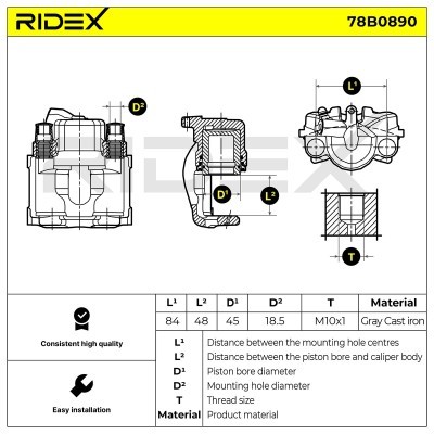 Zacisk Hamulcowy RIDEX 78B0890 78B0890 - foto 5