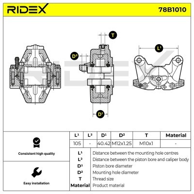 Zacisk Hamulcowy RIDEX 78B1010 78B1010 - foto 5