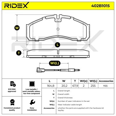 Klocki hamulcowe RIDEX 402B1015 402B1015 - foto 9