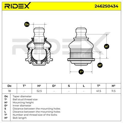 Sworzeń wahacza RIDEX 2462S0434 2462S0434 - foto 5