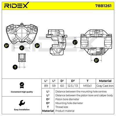 Zacisk Hamulcowy RIDEX 78B1261 78B1261 - foto 5