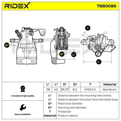 Zacisk Hamulcowy RIDEX 78B0086 78B0086 - foto 5