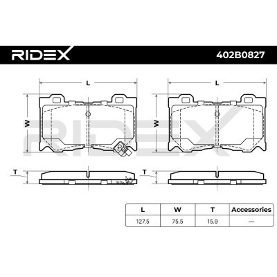 Klocki hamulcowe RIDEX 402B0827 402B0827 - foto 7