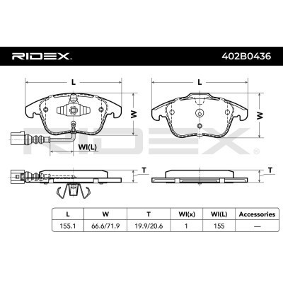 Klocki hamulcowe RIDEX 402B0436 402B0436 - foto 3