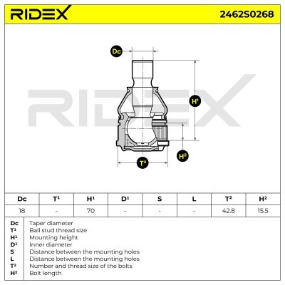 Sworzeń wahacza RIDEX 2462S0268 2462S0268 - foto 5